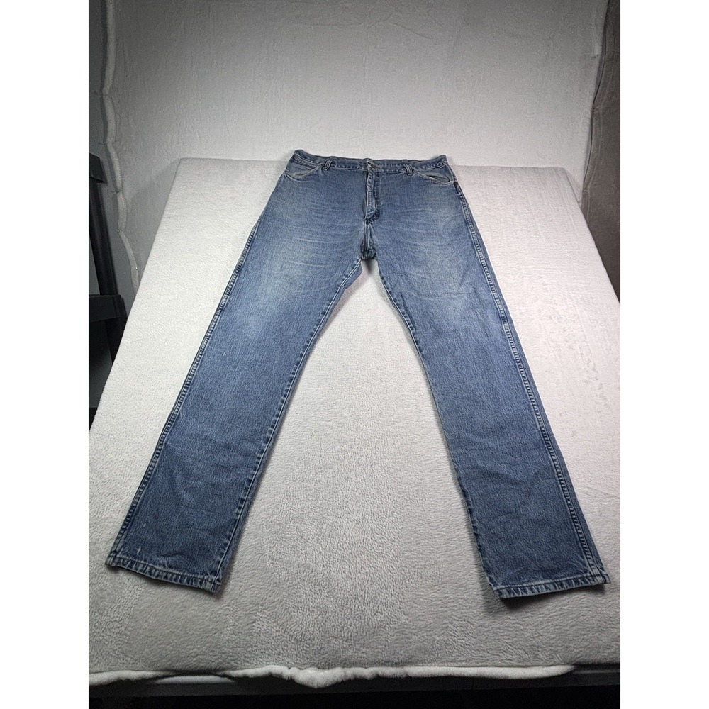 Vintage Wrangler Jeans Mens 40x34 Regular Straight Blue Wash Denim 13MWZ Cowboy*